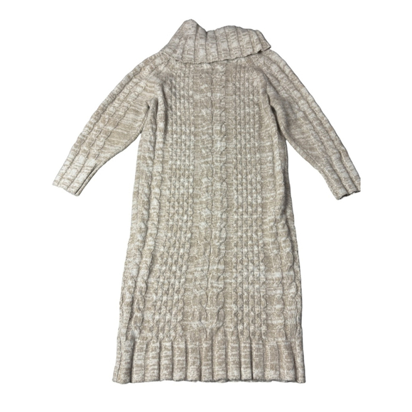 NWT Banana Republic Cavo Wool Blend Sweater Dress Size S Beige Cable Knit - Picture 2 of 9